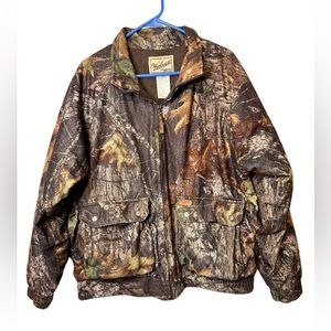 Mossy Oak Camo Jacket Men's Size Large Woolrich Full Zip Quilted Hunting Jacket